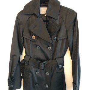 Jessica Simpson black satin trench coat